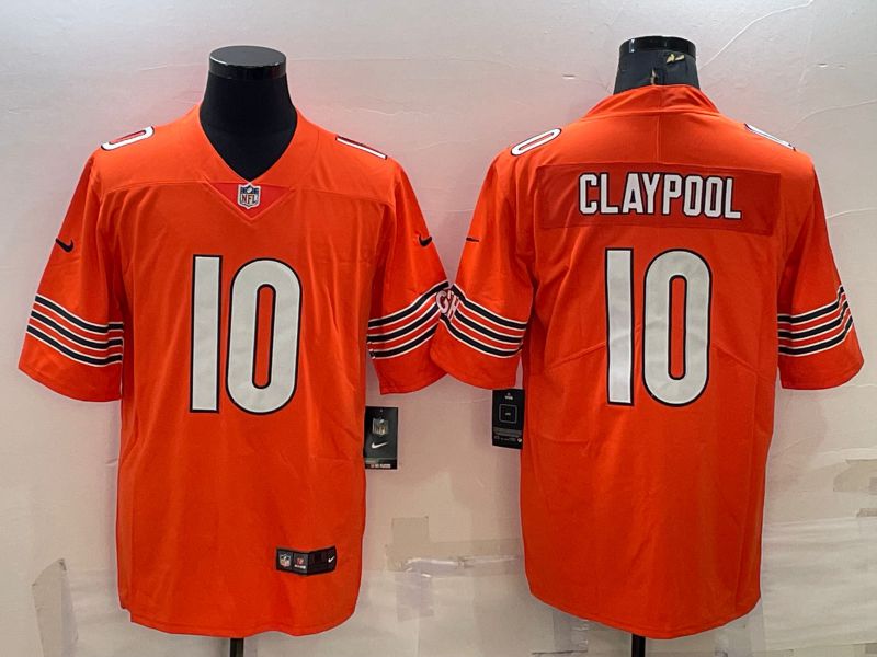 Men Chicago Bears #10 Claypool Orange 2022 Vapor Untouchable Limited Nike NFL Jersey